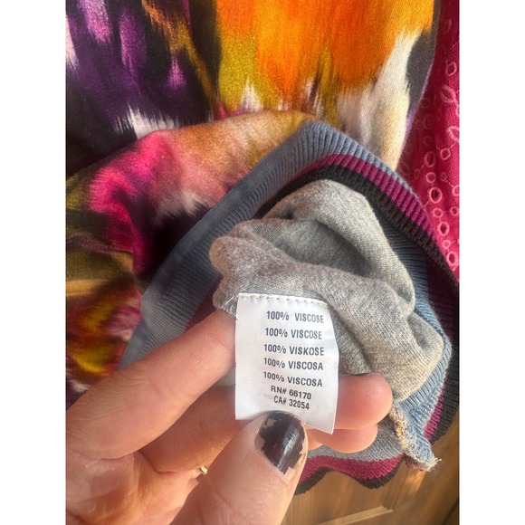 Anthropologie Women's Bl-nk London Multicolor Eyelet BOHO pullover blouse SZ XS - Picture 7 of 8